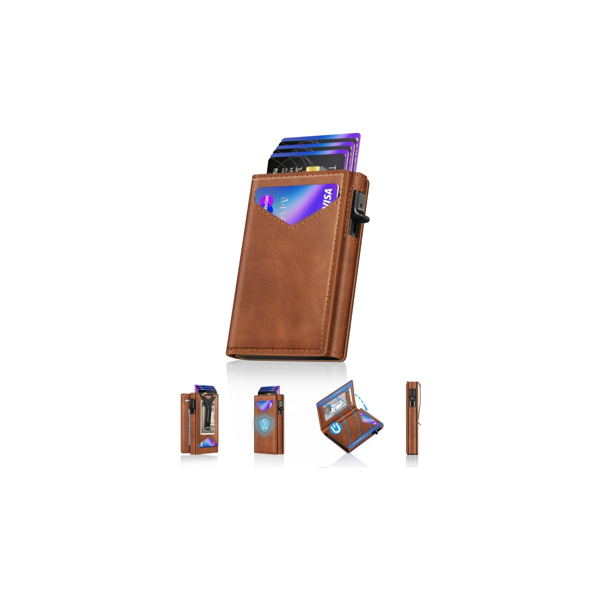Carbon Fiber Pop Up Wallet – Slim RFID Men’s Wallet - Abbycart