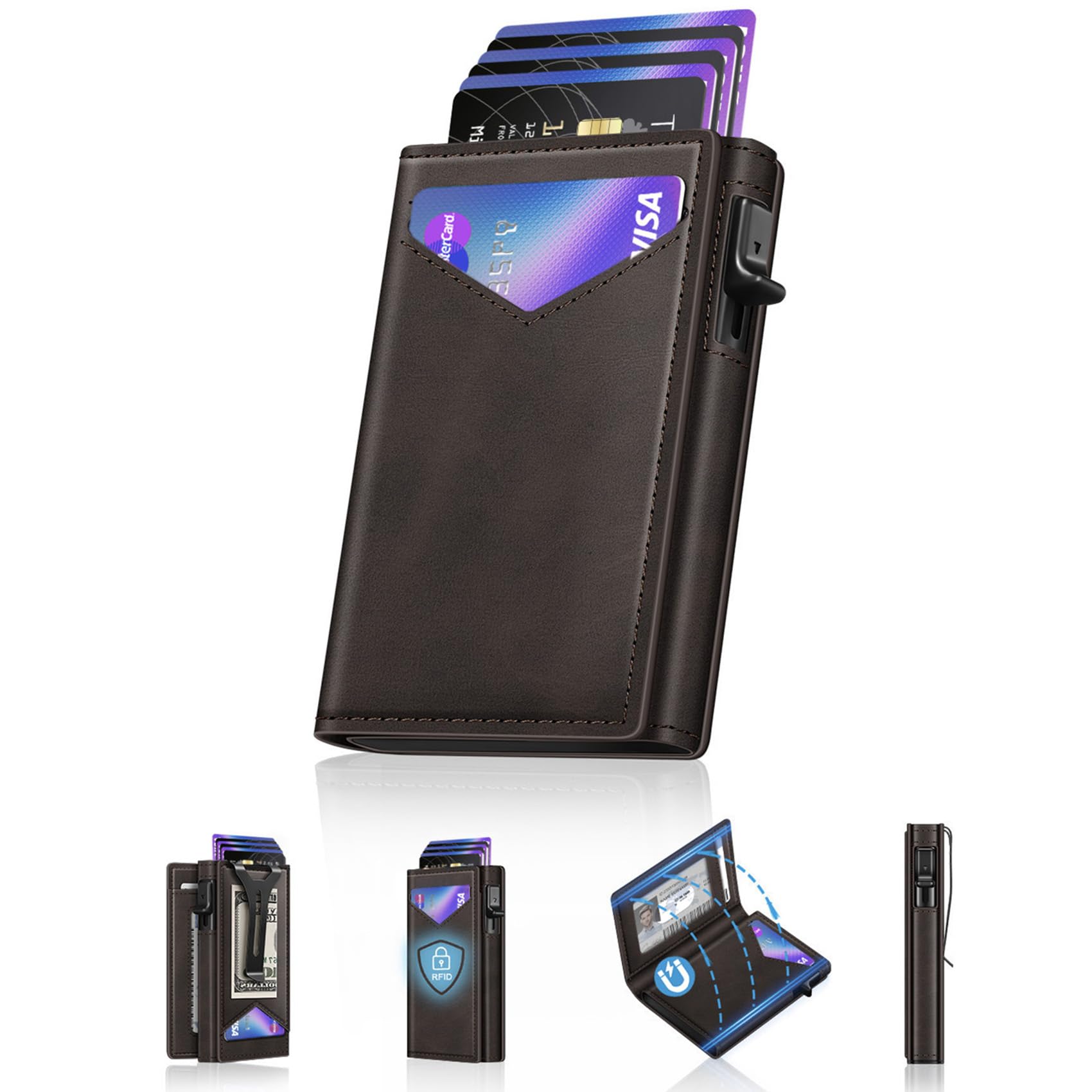 Carbon Fiber Pop Up Wallet – Slim RFID Men’s Wallet - Abbycart