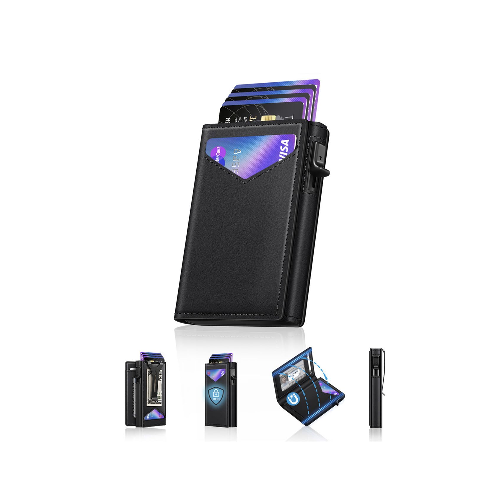 Carbon Fiber Pop Up Wallet – Slim RFID Men’s Wallet - Abbycart