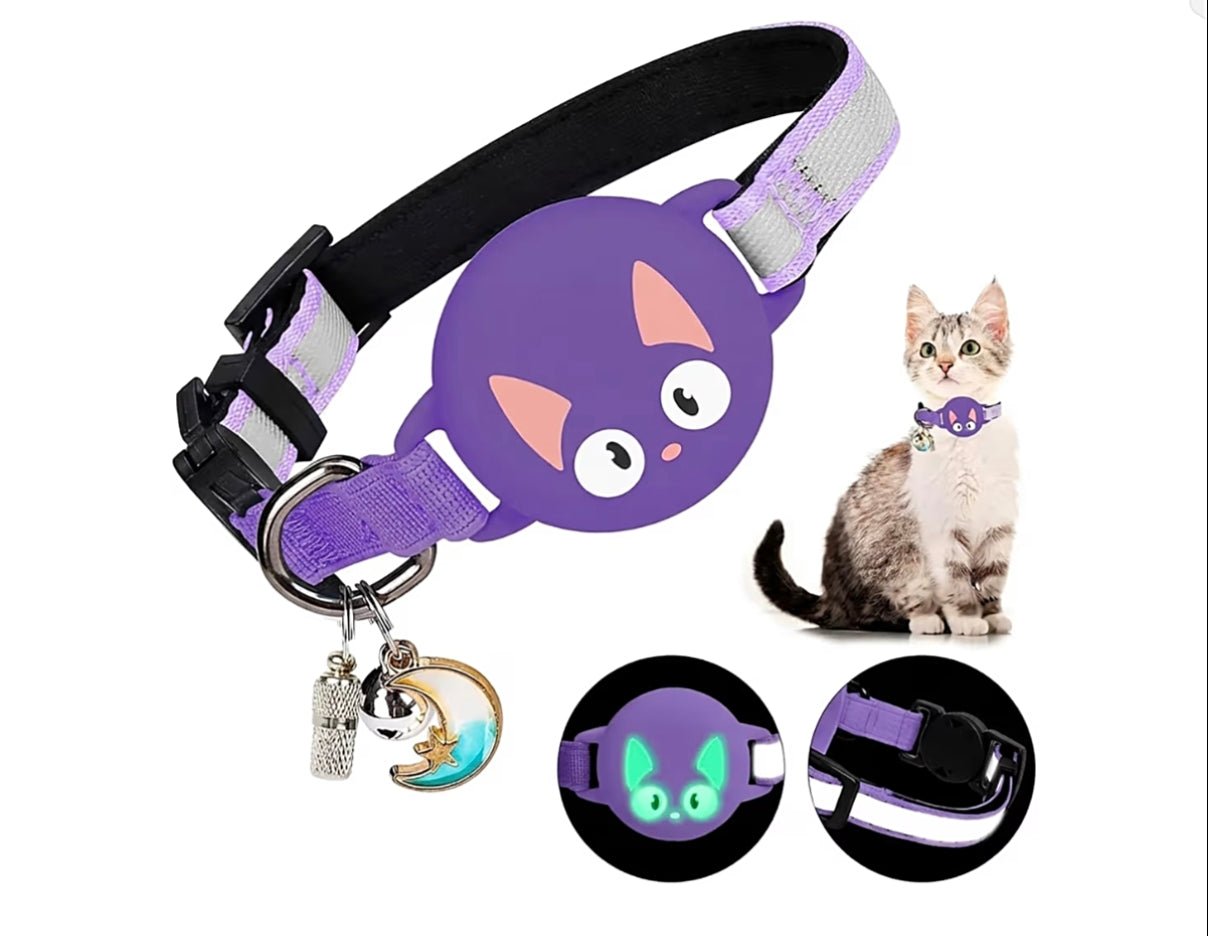 Cat Collar with Airtag Holder Reflective Adjustable Band