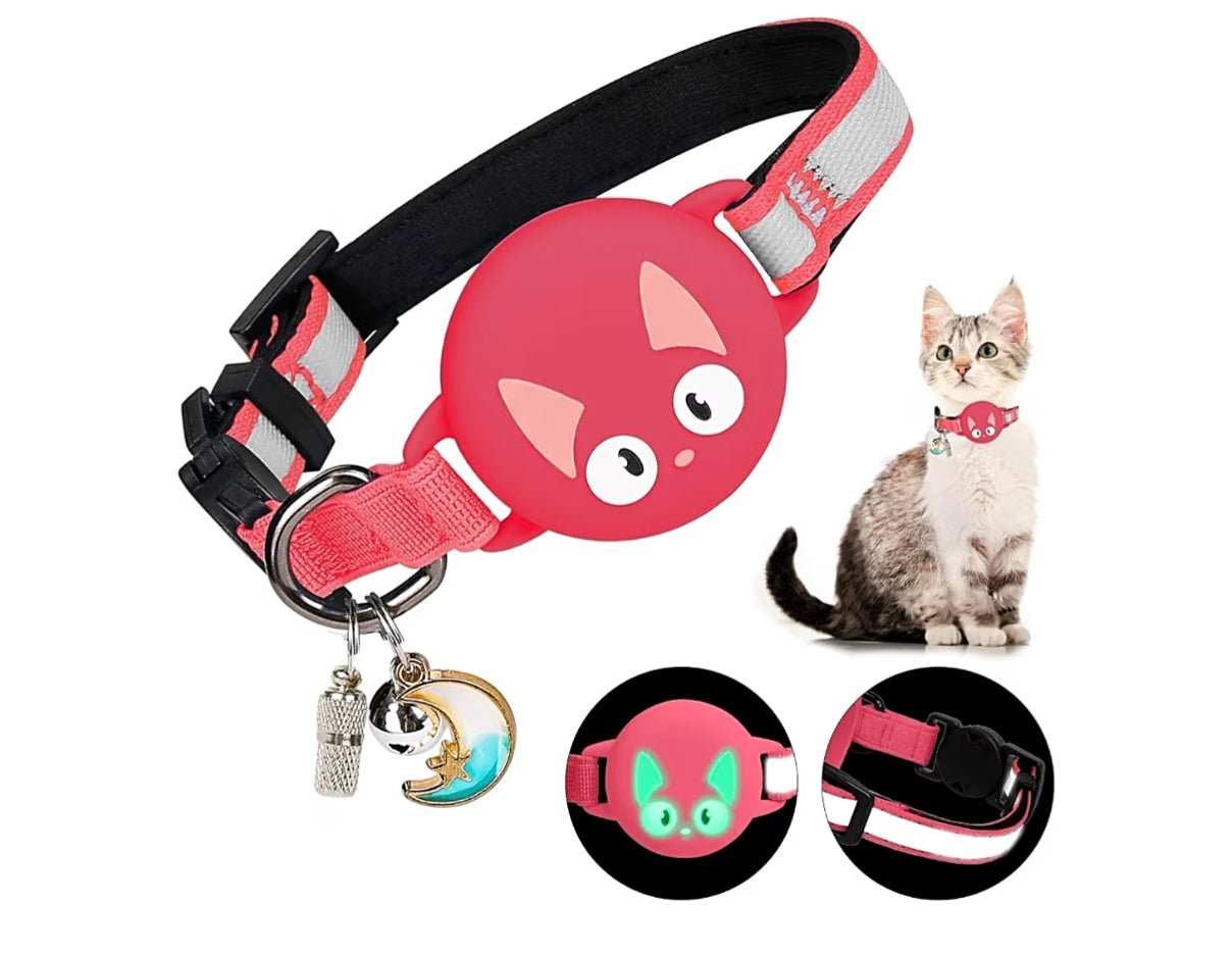 Cat Collar with Airtag Holder Reflective Adjustable Band
