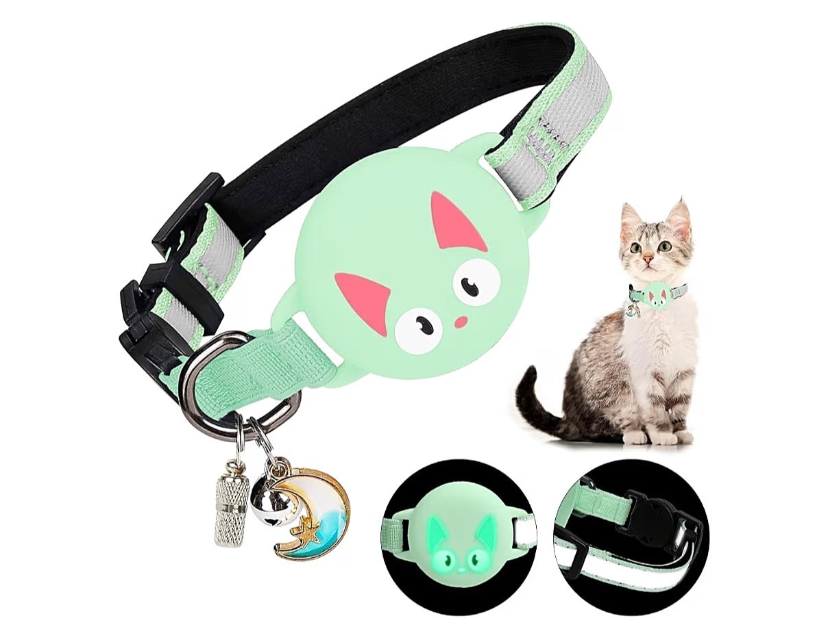 Cat Collar with Airtag Holder Reflective Adjustable Band