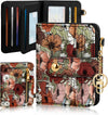 Cute Small RFID Leather Wallet for Women with Keychain Card Holder