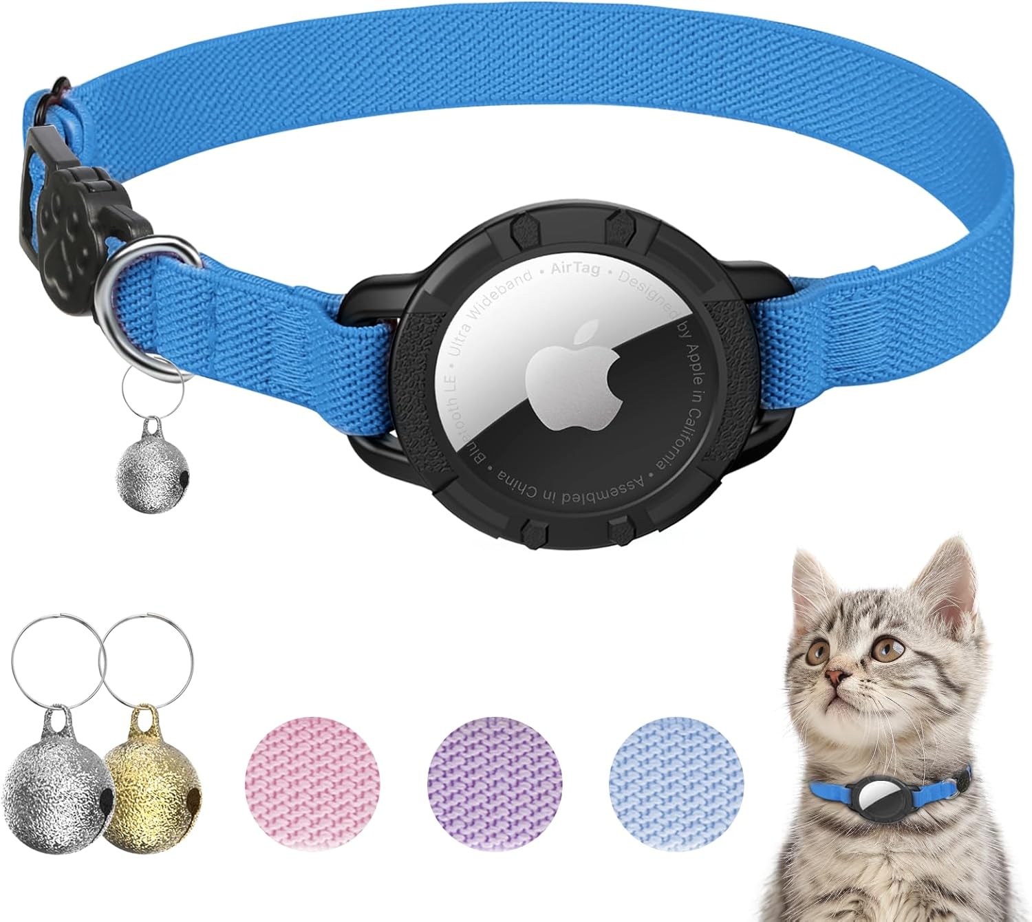 AirTag Cat Collar – Breakaway GPS Collar with Bell for Cats