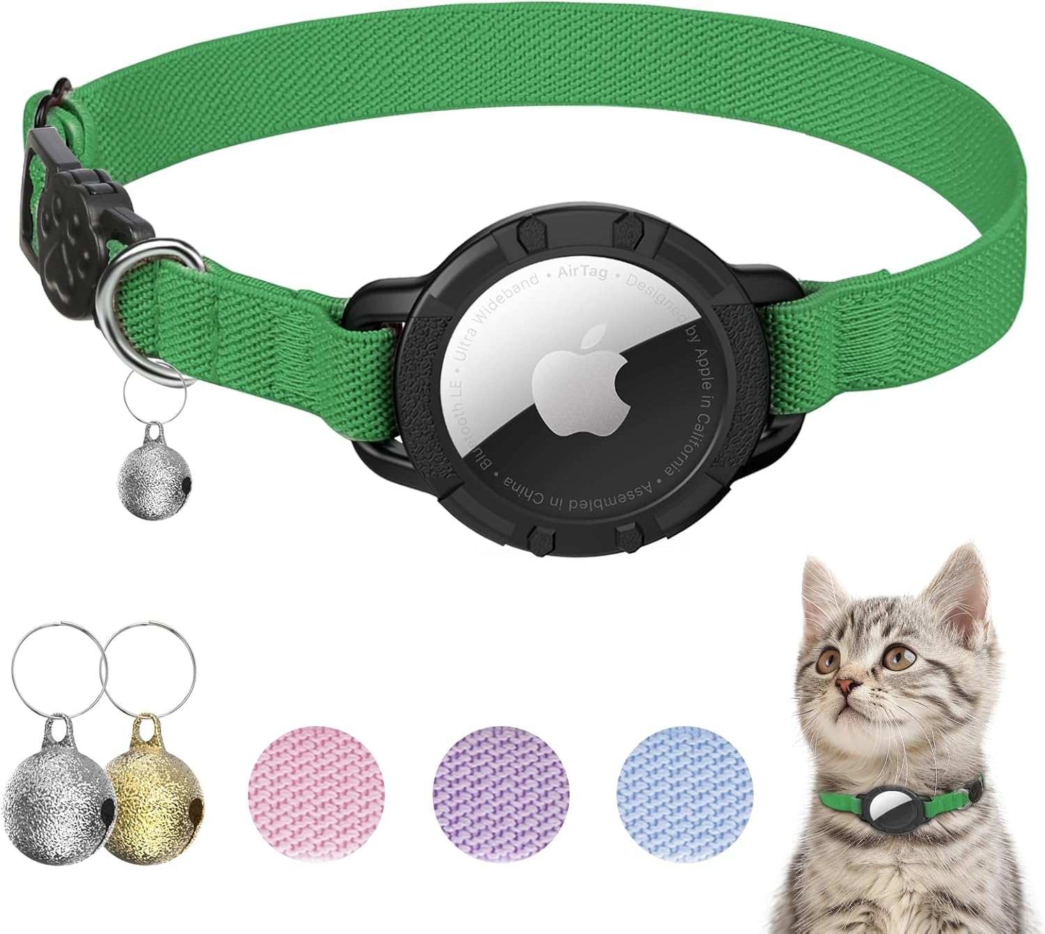 AirTag Cat Collar – Breakaway GPS Collar with Bell for Cats