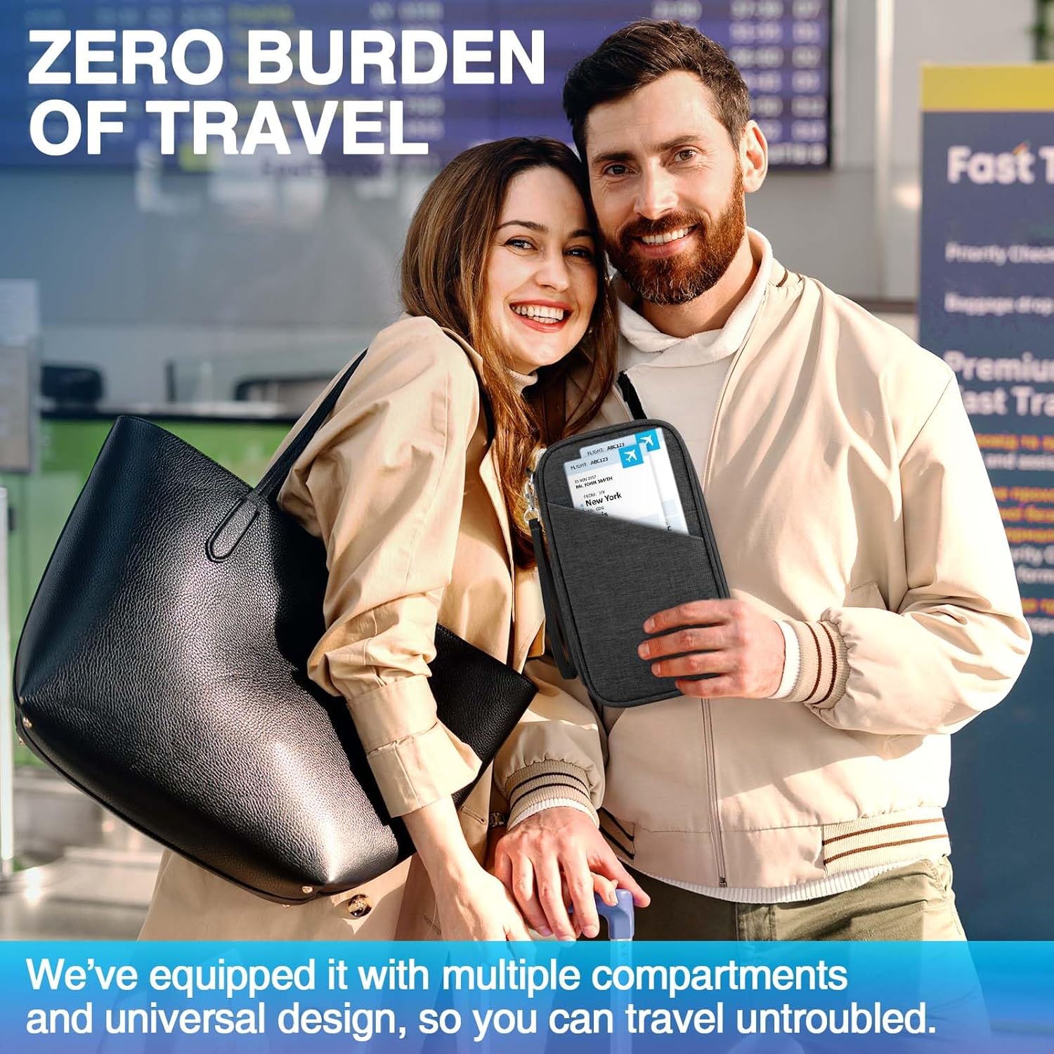 Family RFID Passport Holder Waterproof Travel Document Organizer