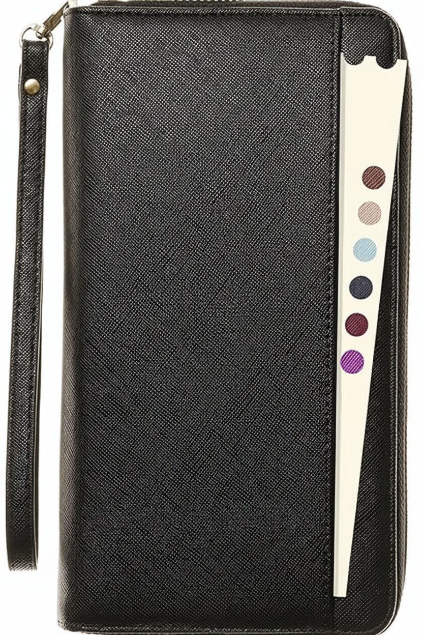 RFID-Blocking Travel Document Organizer with AirTag Holder – Secure Passport Wallet for Family Trips