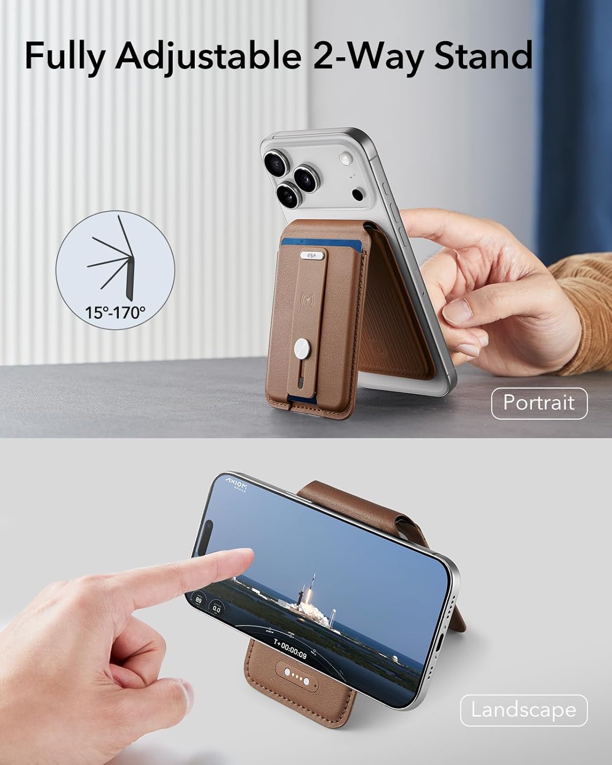 Find My MagSafe Wallet with Stand, RFID Blocking, 5-Card Leather