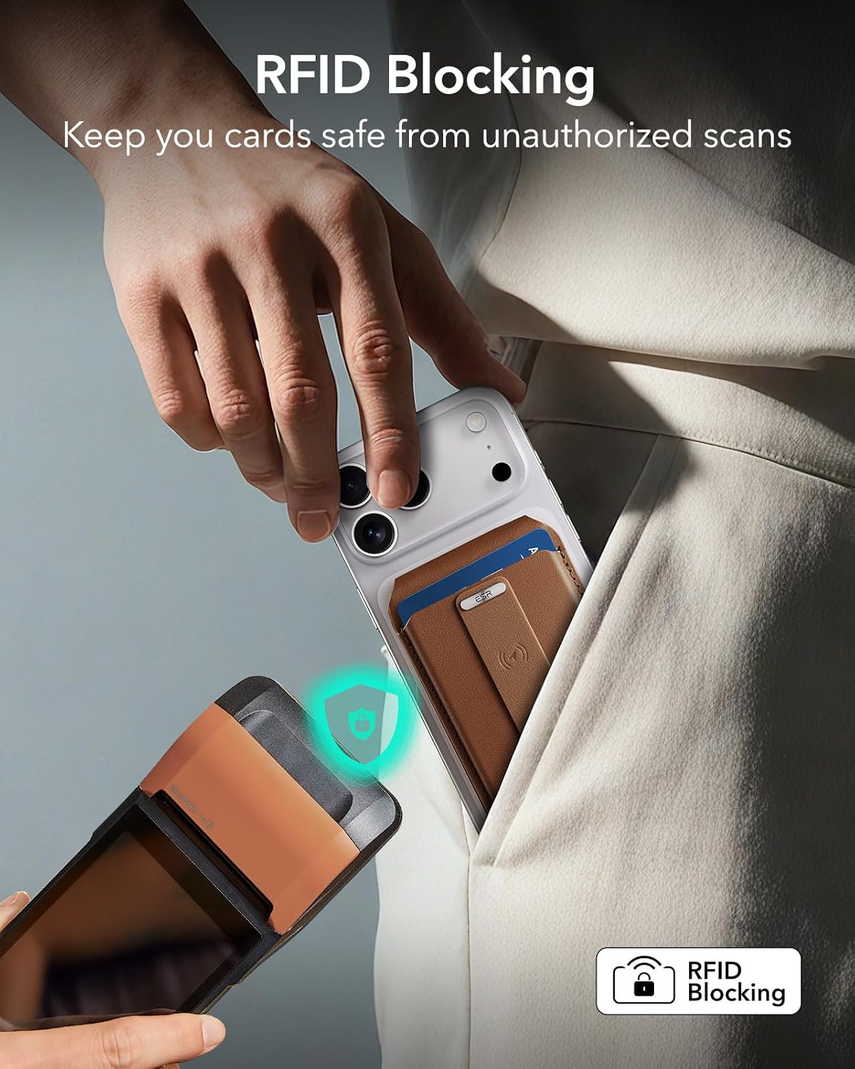 Find My MagSafe Wallet with Stand, RFID Blocking, 5-Card Leather