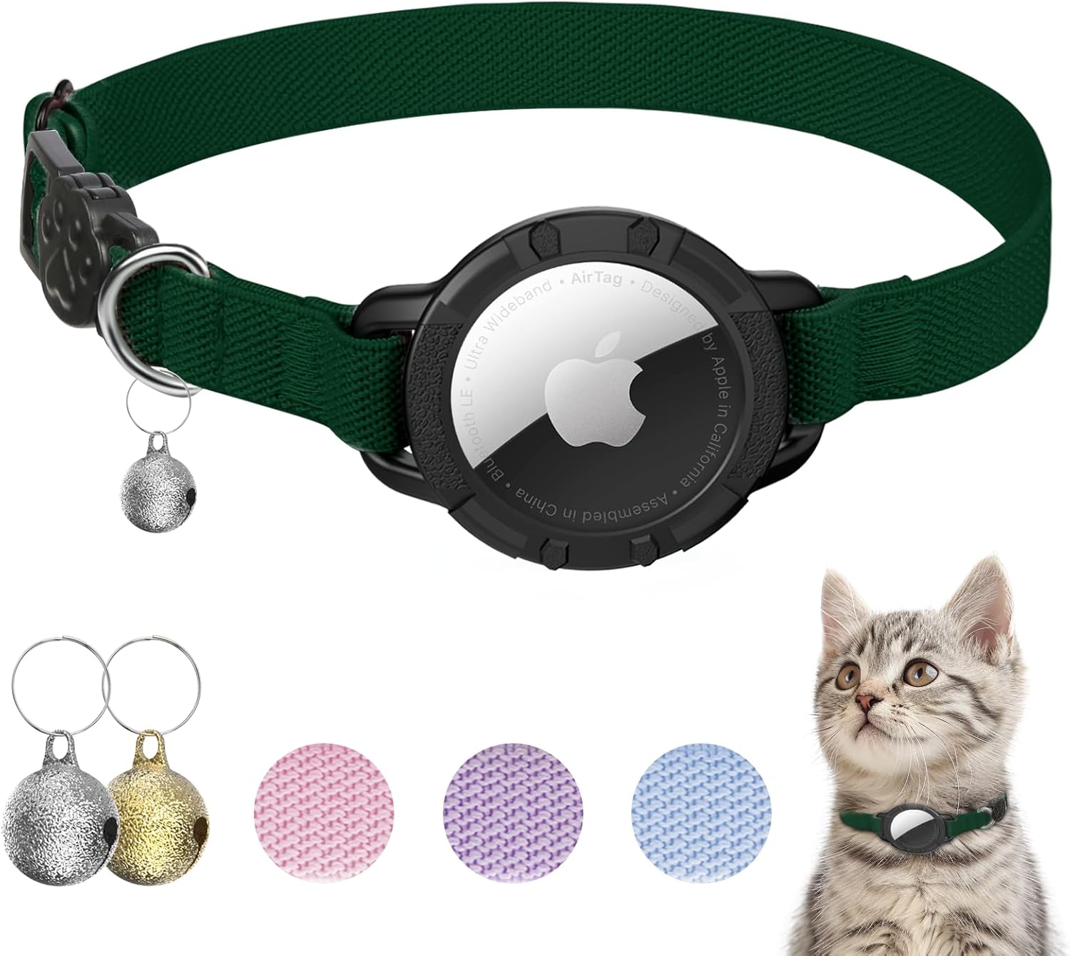AirTag Cat Collar – Breakaway GPS Collar with Bell for Cats