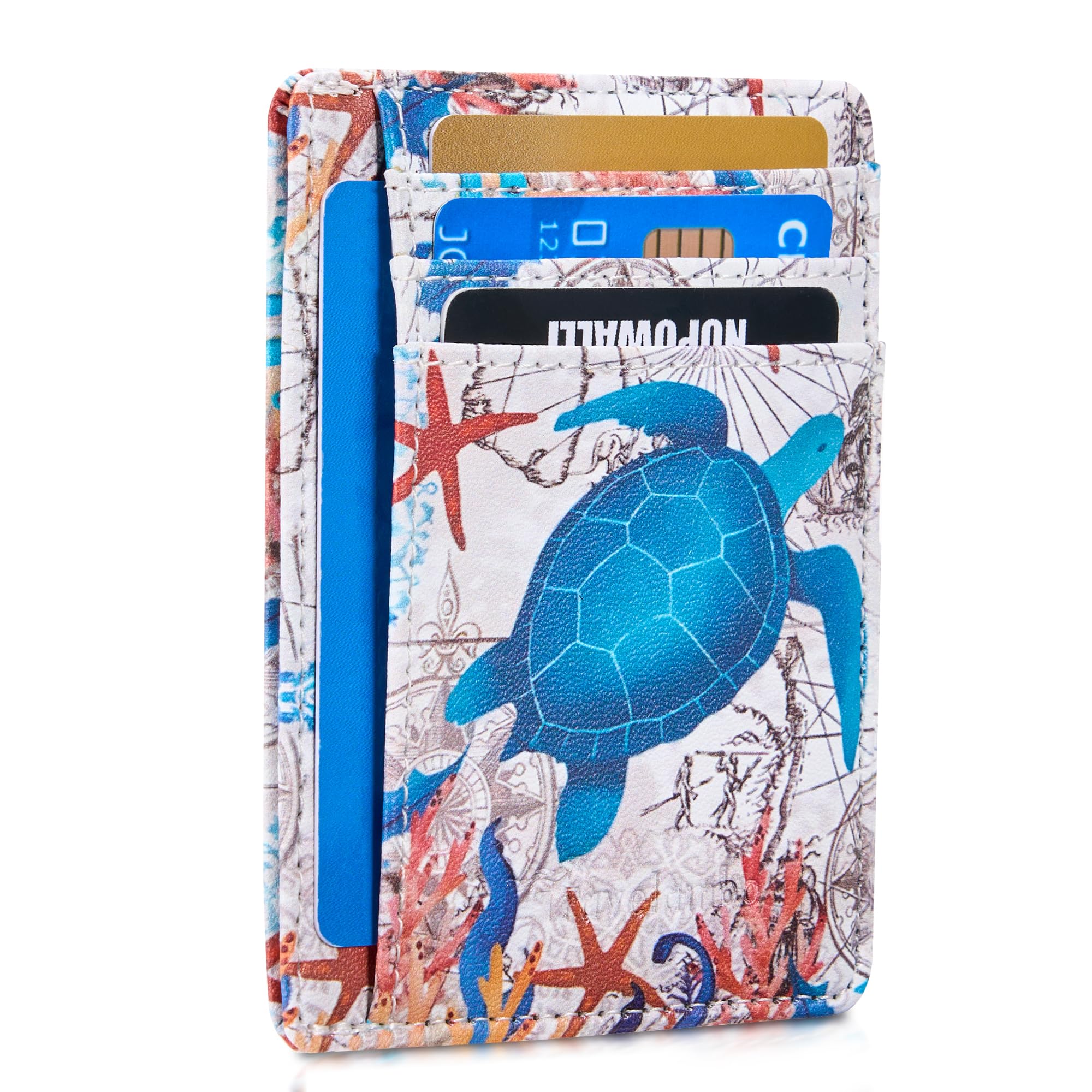 Front Pocket Minimalist Leather Slim Wallet RFID Blocking Medium Size