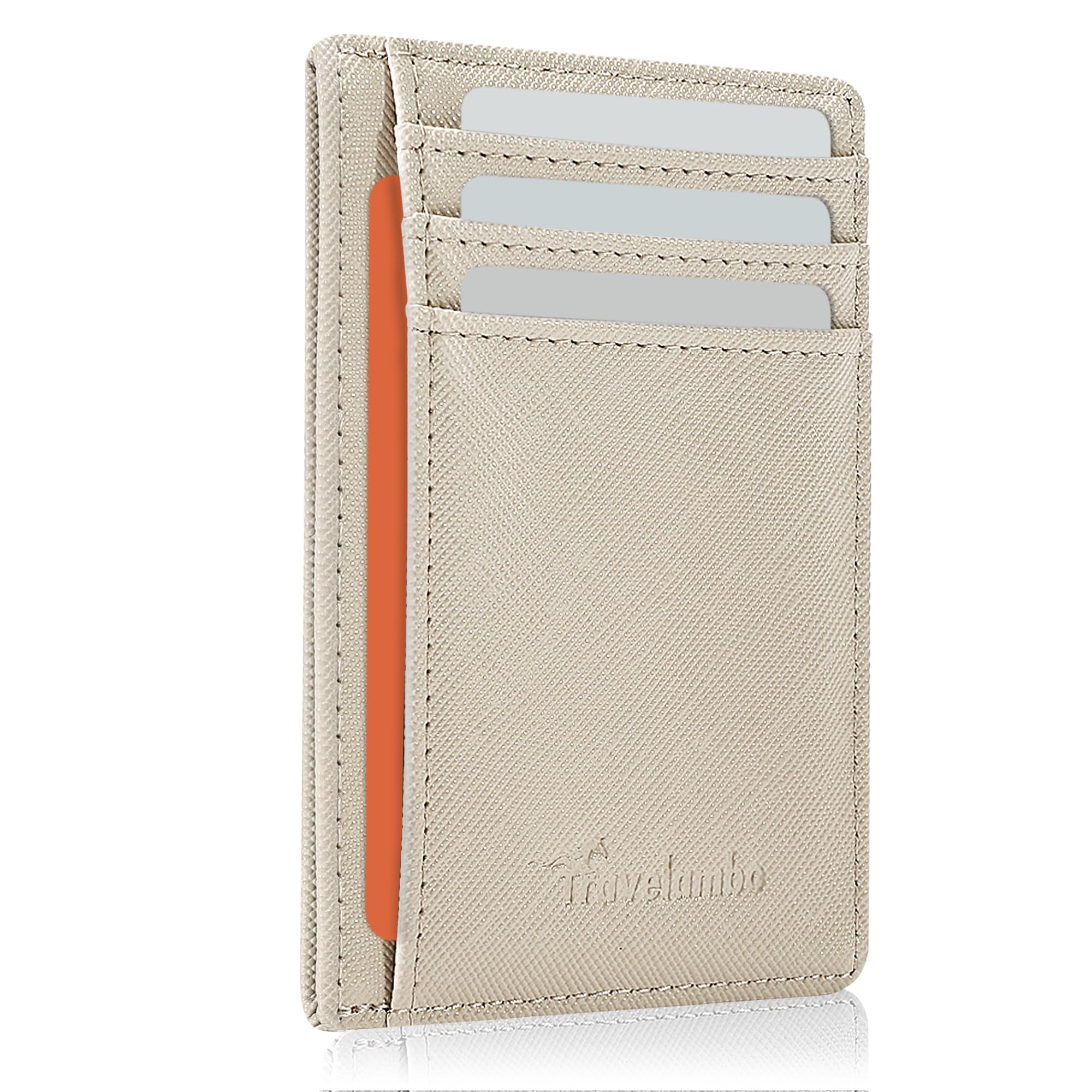 Front Pocket Minimalist Leather Slim Wallet RFID Blocking Medium Size