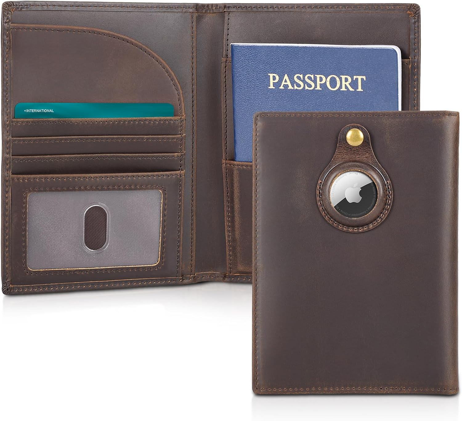 Full Grain Leather Passport Holder RFID Blocking Travel Wallet