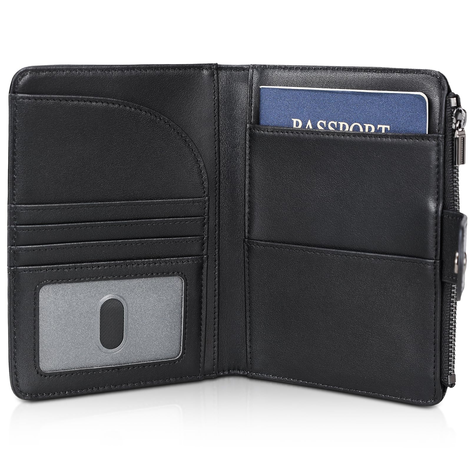 Full Grain Leather Passport Holder RFID Blocking Travel Wallet
