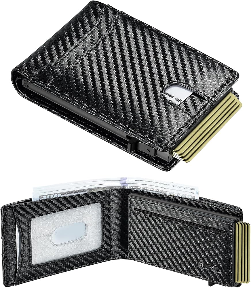 Full Grain Leather RFID Pop Up Wallet for Men Slim Front Pocket