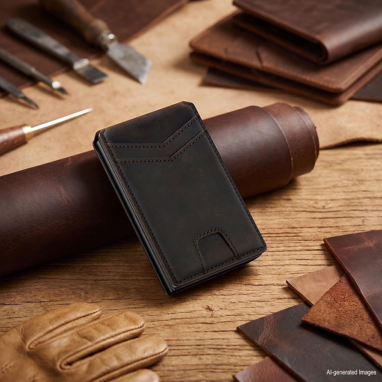Genuine Leather Wallet for Men: Smart Pop Up Wallets Magnetic Money Clip | Full Grain Rfid Slim Minimalist Card Holder - Small Front Pocket Wallets Gift for Husband Birthday Anniversary