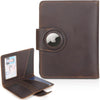 Full Grain Leather RFID Travel Wallet with AirTag Holder | Slim Bifold Passport Wallet for Men - Abbycart