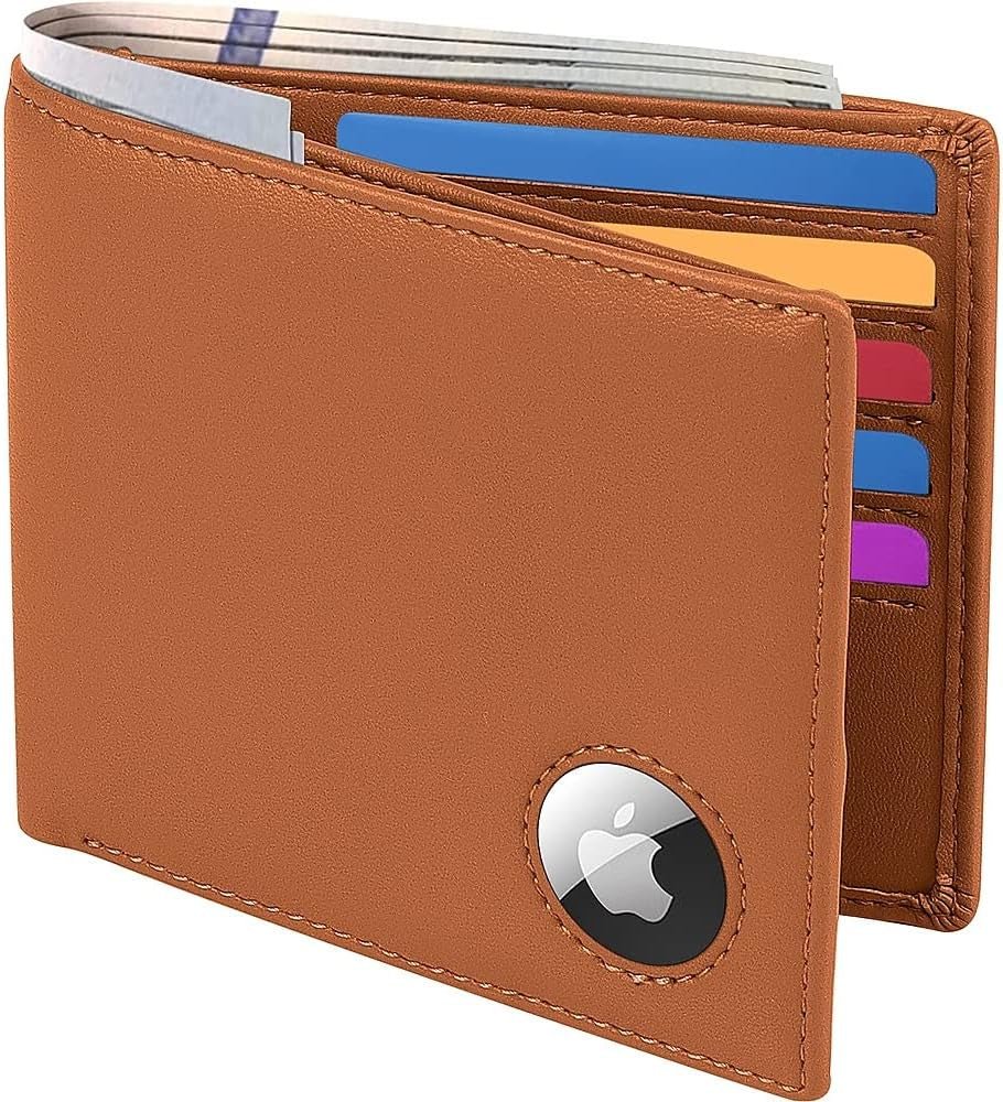 Genuine Leather AirTag Wallet – Slim, RFID Blocking, Durable Card Holder - Abbycart