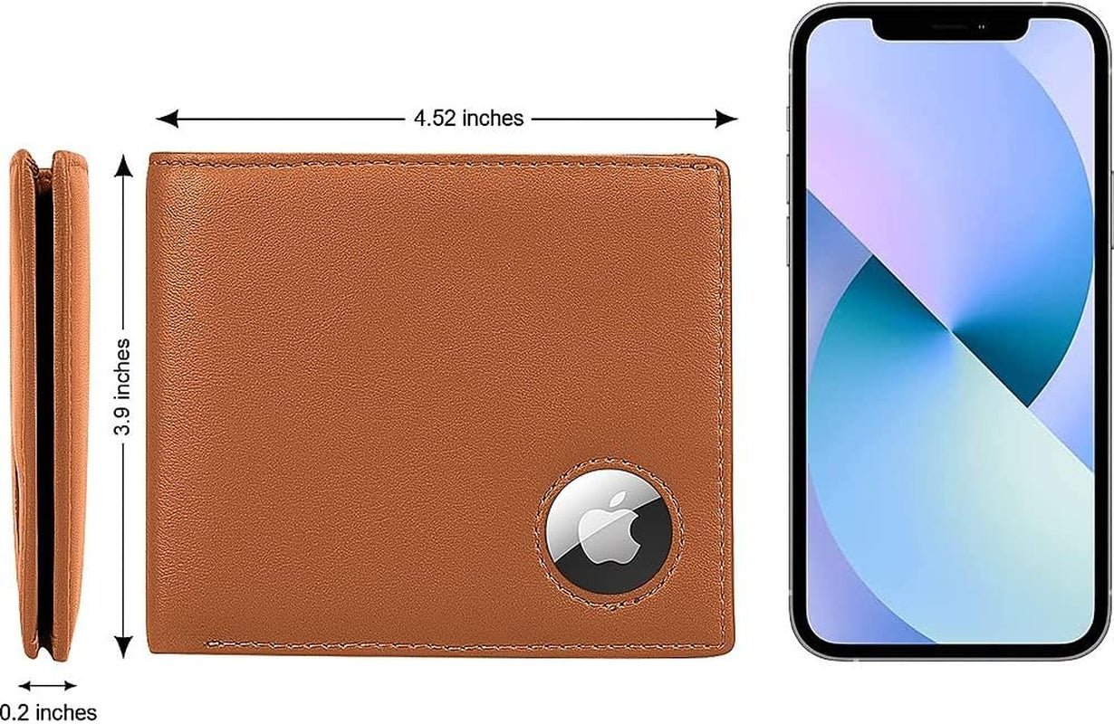 Genuine Leather AirTag Wallet – Slim, RFID Blocking, Durable Card Holder - Abbycart