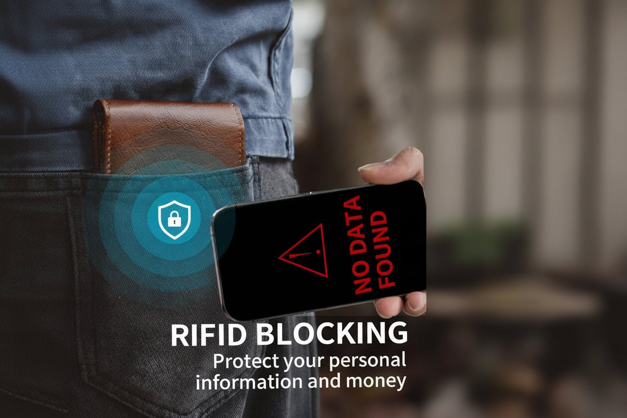 Genuine Leather Men’s RFID Blocking Bifold Wallet with 13 Card Slots