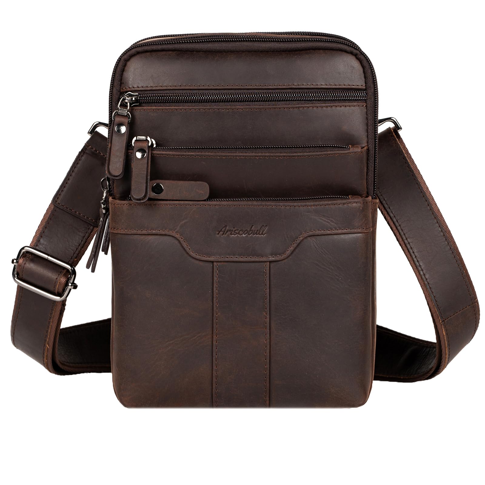 Genuine Leather Messenger Bag for Business, Laptop & Travel