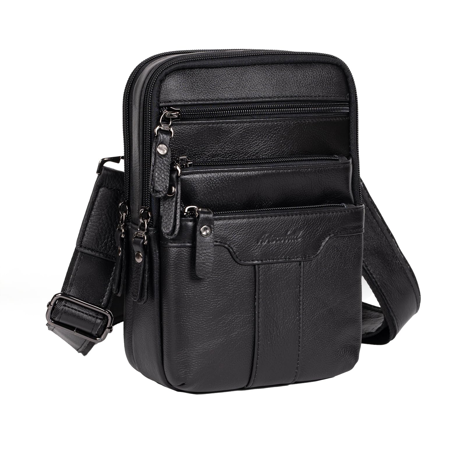 Genuine Leather Messenger Bag for Business, Laptop & Travel