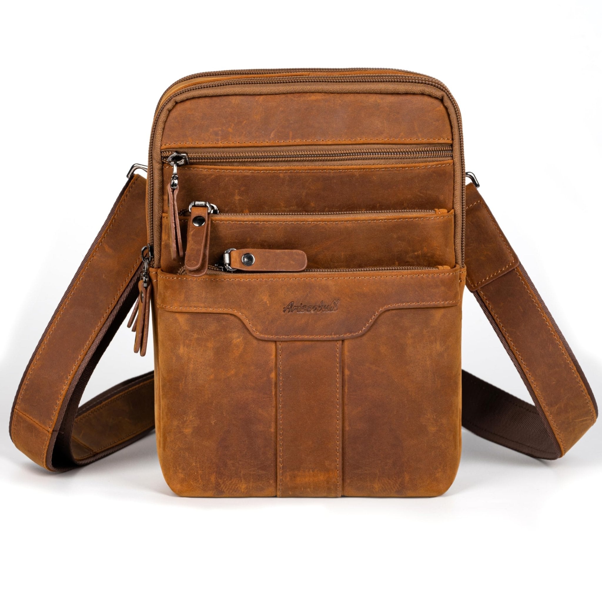 Genuine Leather Messenger Bag for Business, Laptop & Travel