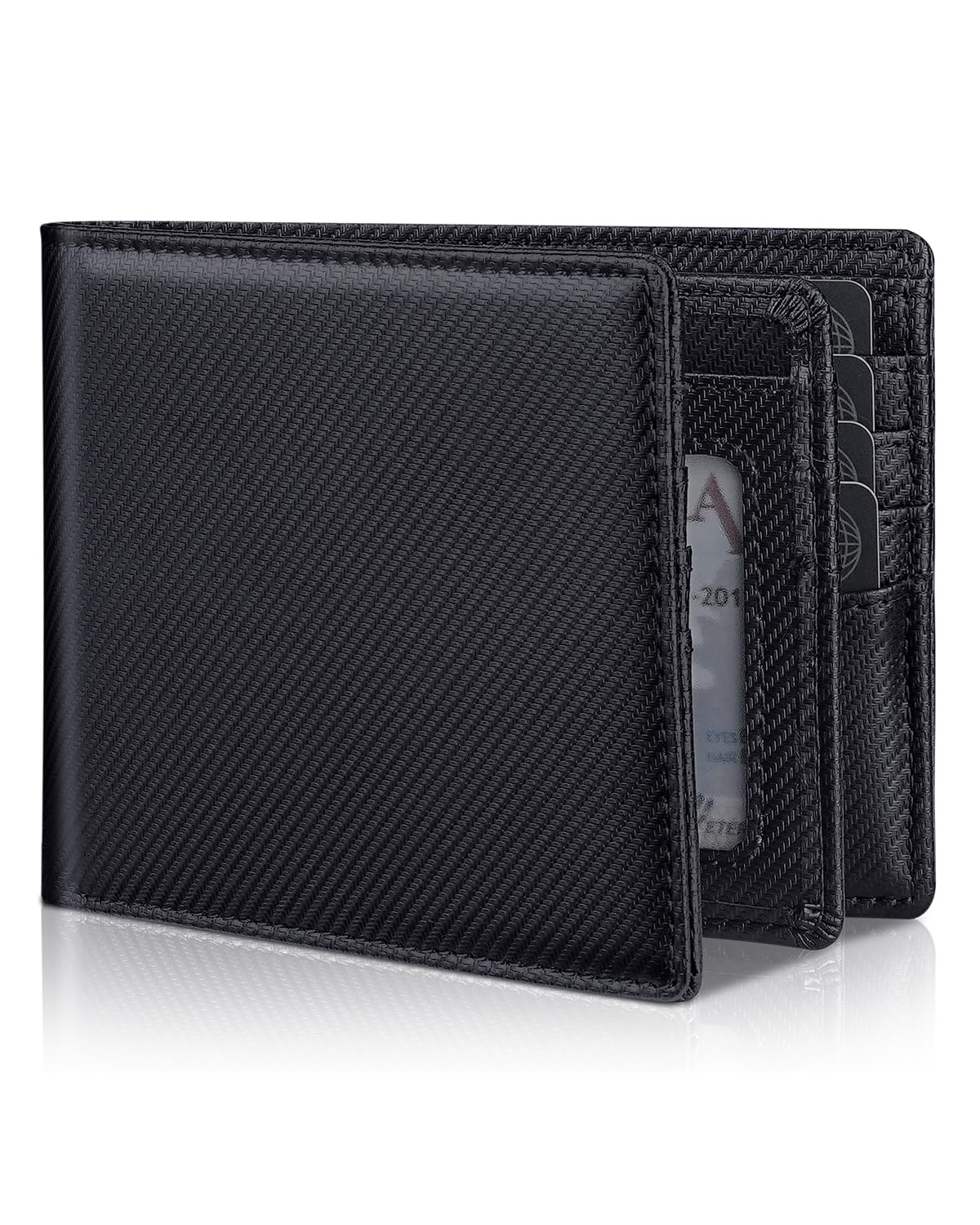 Genuine Leather RFID Blocking Bifold Wallet for Men 14 Card Slots