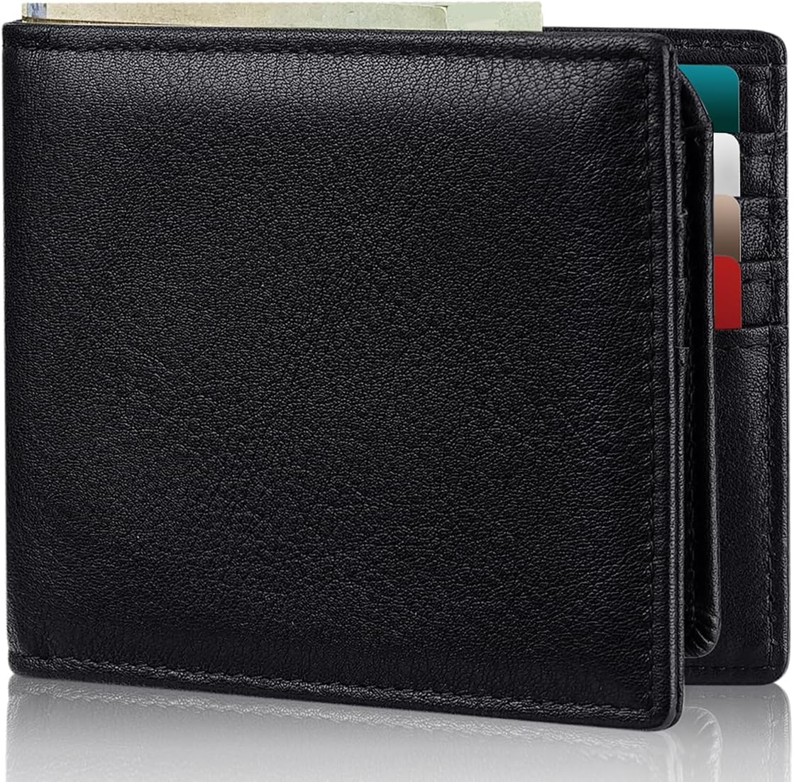 Genuine Leather RFID Blocking Wallet for Men 13 Card Bifold