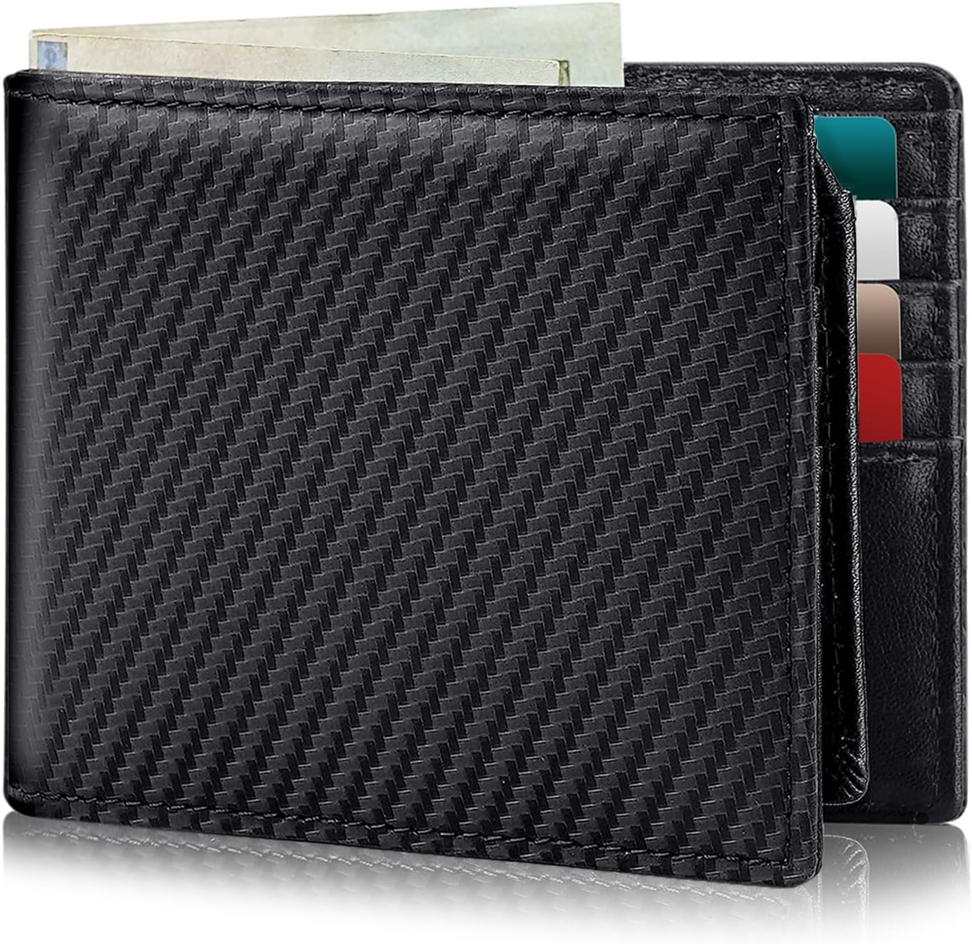 Genuine Leather RFID Blocking Wallet for Men 13 Card Bifold