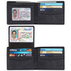 Genuine Leather Wallet Men RFID Bifold Slim with ID Window