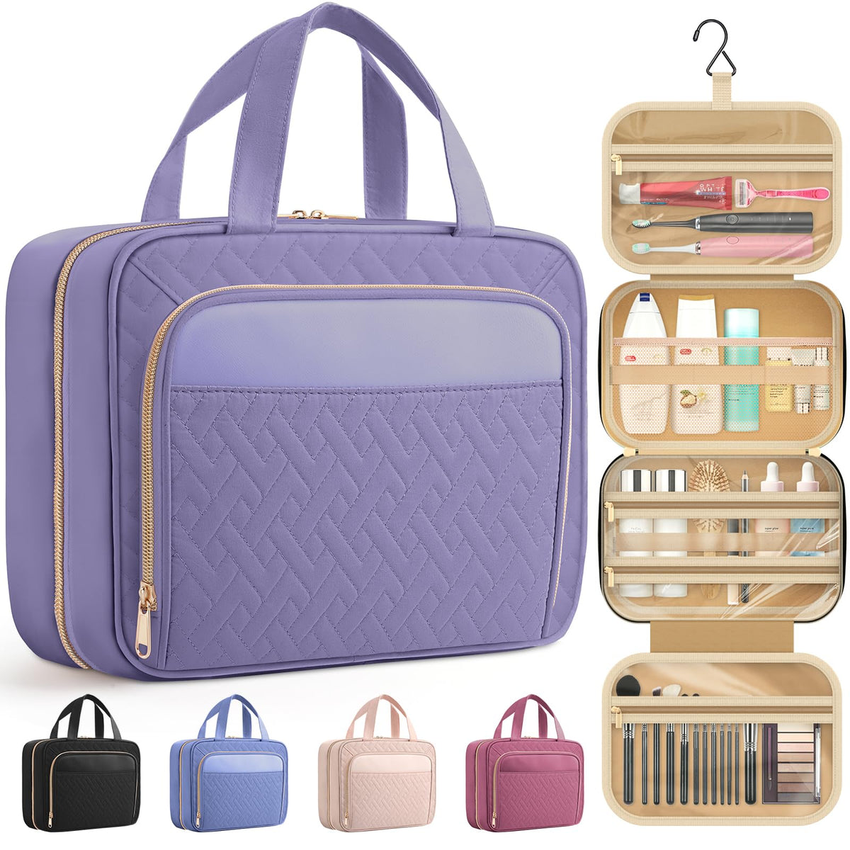 Hanging Toiletry Bag for Women & Men, Waterproof Travel Organizer