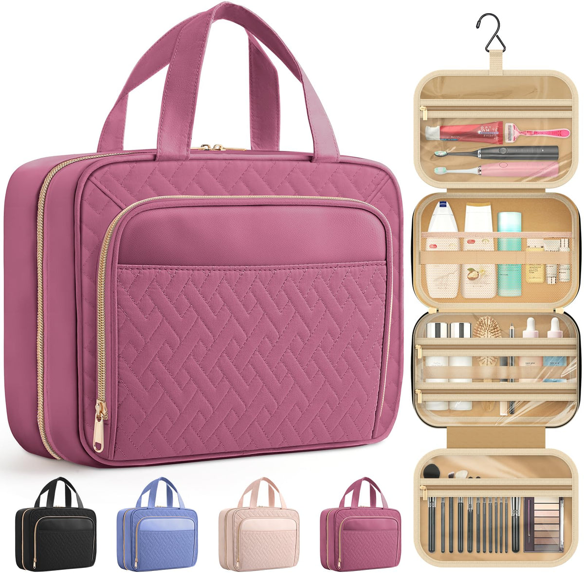 Hanging Toiletry Bag for Women & Men, Waterproof Travel Organizer