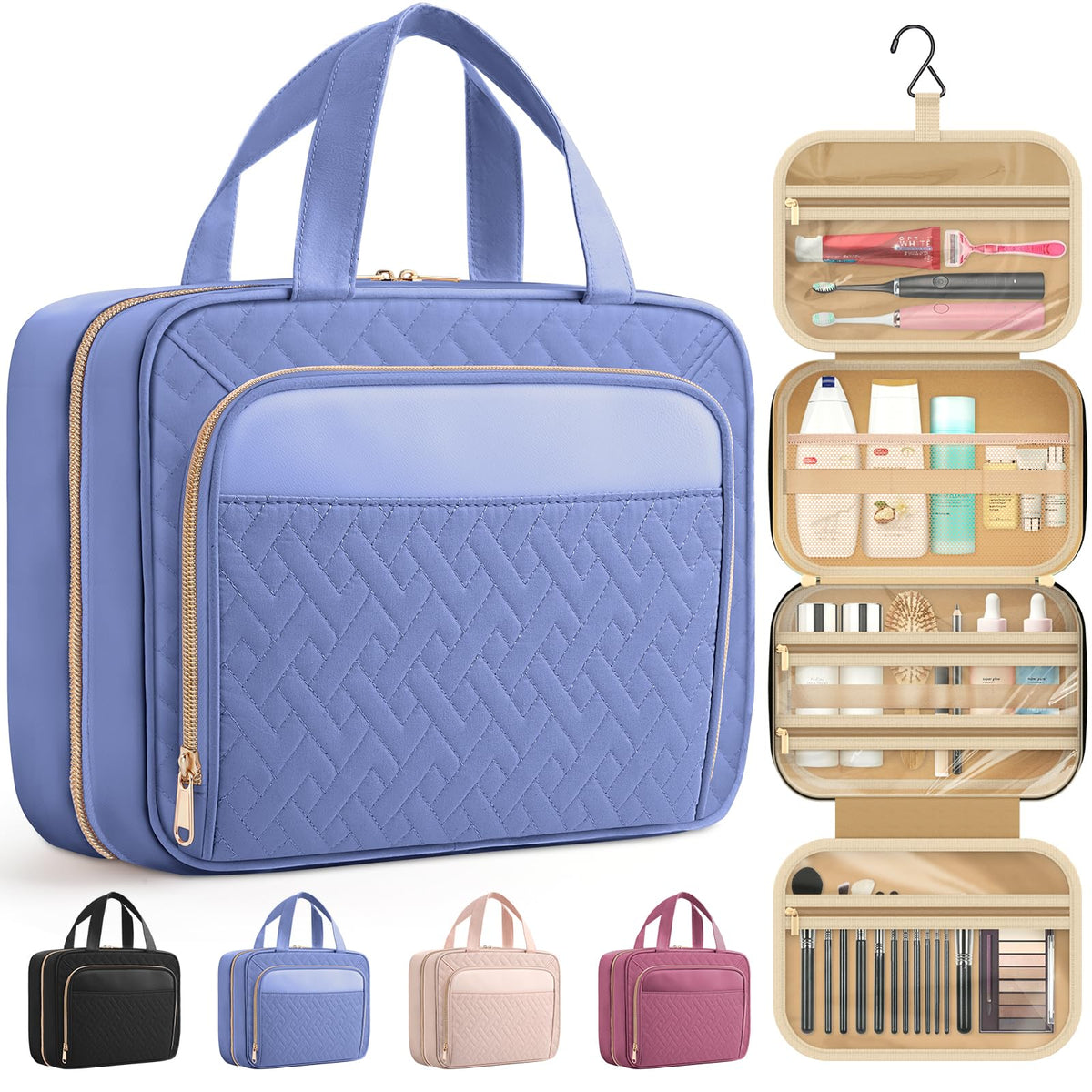 Hanging Toiletry Bag for Women & Men, Waterproof Travel Organizer
