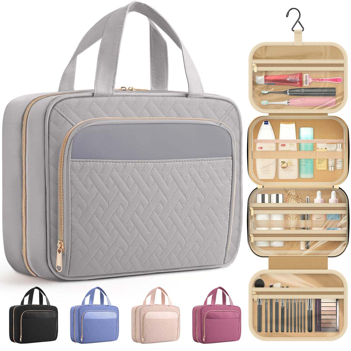 Hanging Toiletry Bag for Women & Men, Waterproof Travel Organizer