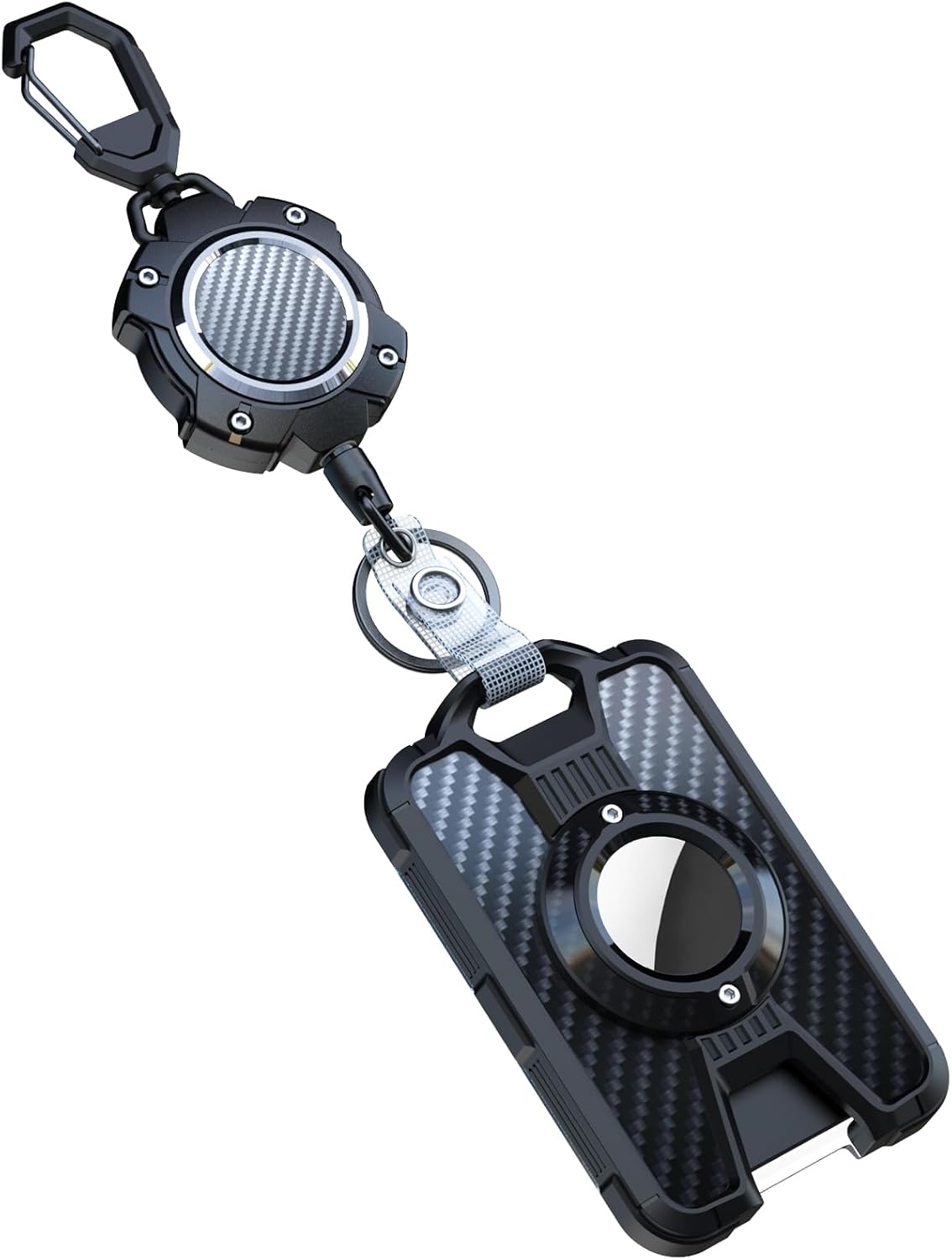 Heavy Duty AirTag Badge Holder with Retractable Reel & 4 - Card ID Slots - Abbycart