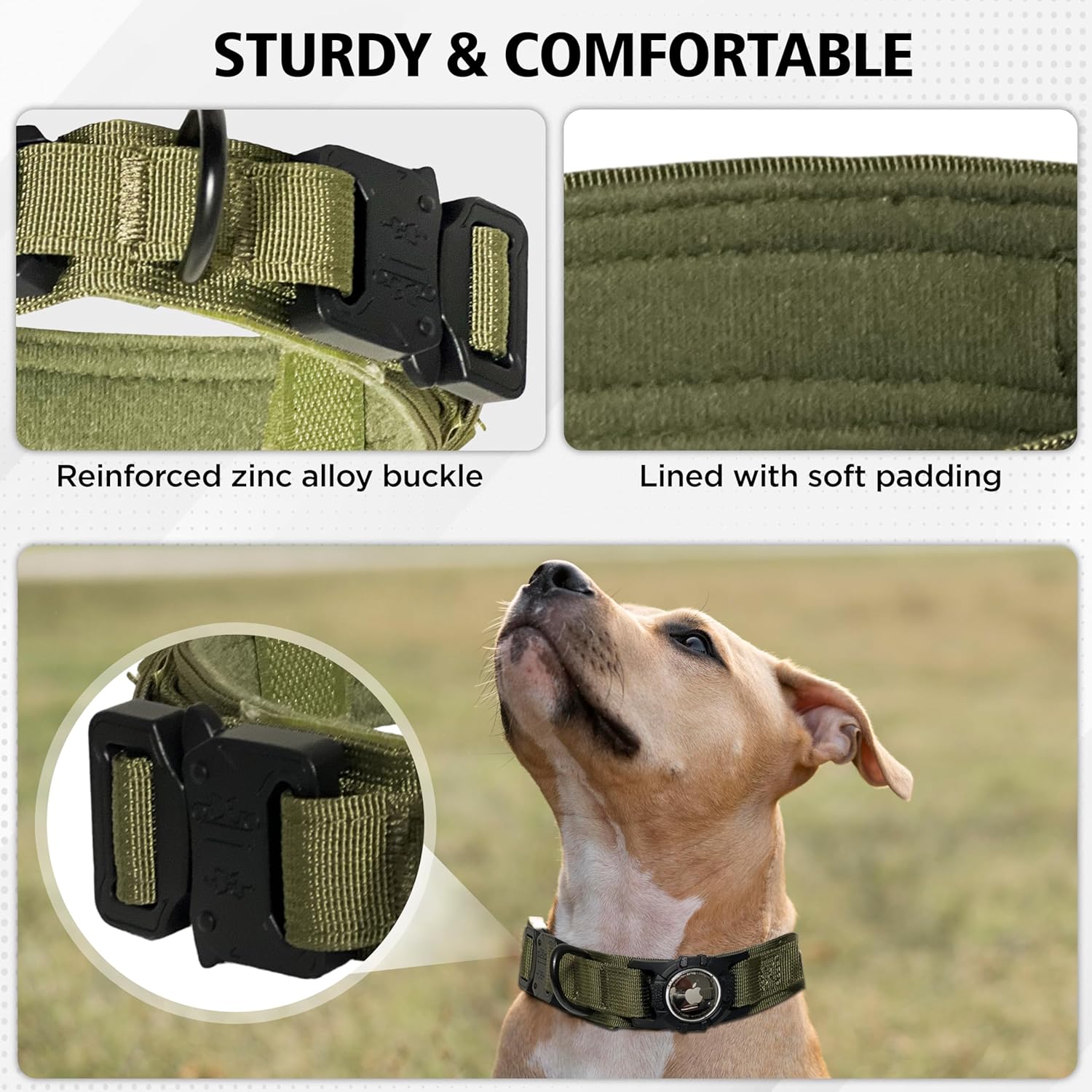 Heavy Duty AirTag Dog Collar – Tactical & Waterproof GPS Tracker - Abbycart