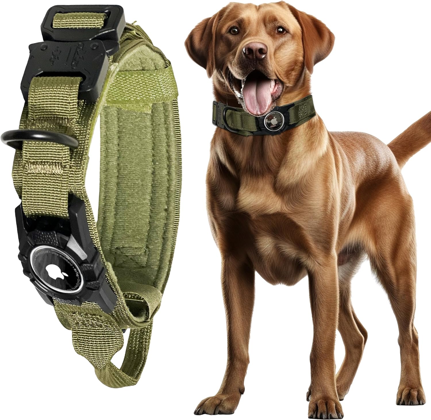 Heavy Duty AirTag Dog Collar – Tactical & Waterproof GPS Tracker - Abbycart