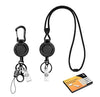 Heavy Duty Retractable Lanyard with Carabiner & 2-Card ID Holder