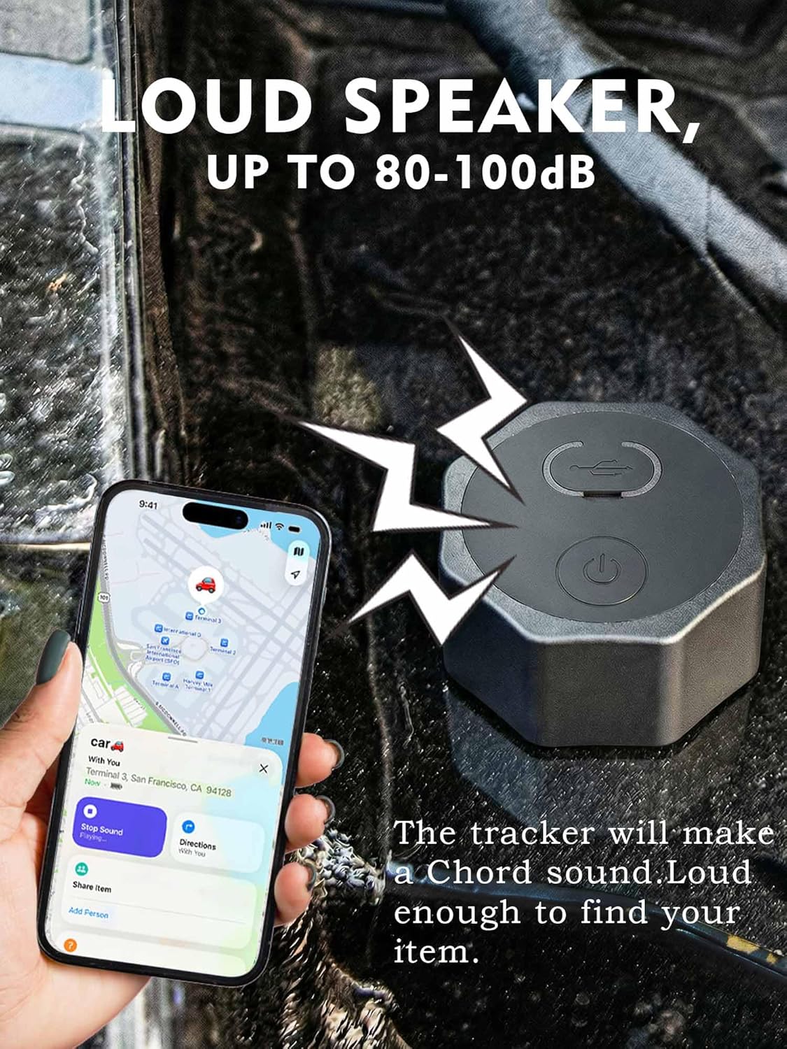 Air Tracker Tag Hidden Ultra Magnetic Finder for Vehicles, | No Monthly Fee | 5-Year Battery | Works with Apple Find My (iOS Only), for Car, Truck, Motorcycle, Equipment Single Black