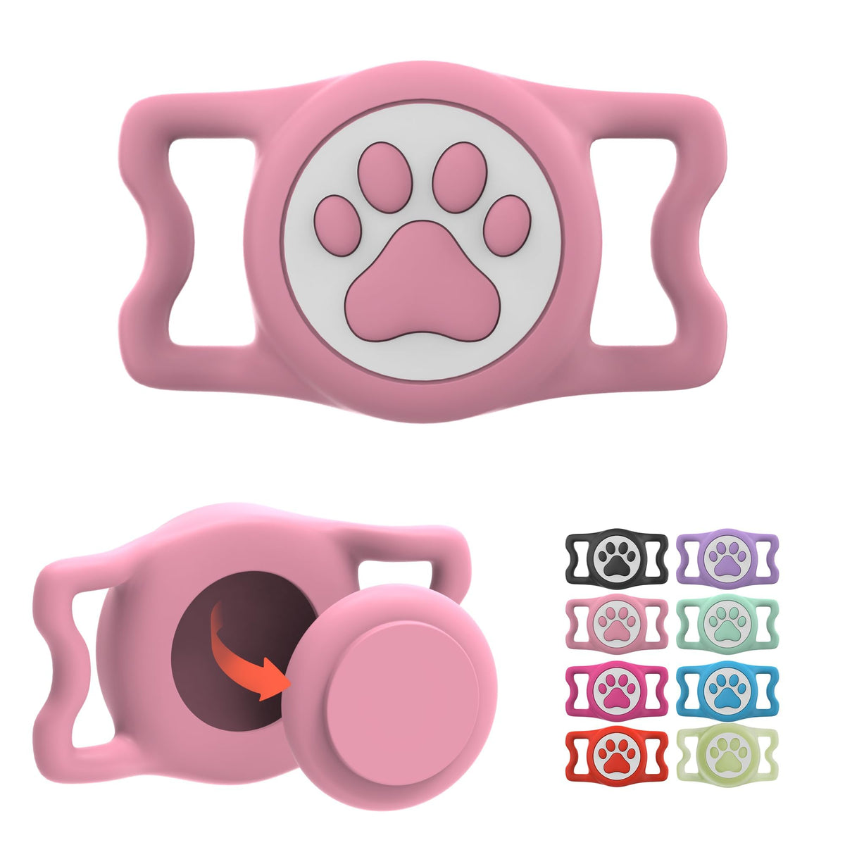IP68 Waterproof AirTag Dog Collar Holder – Silicone Protective Case for Apple AirTag