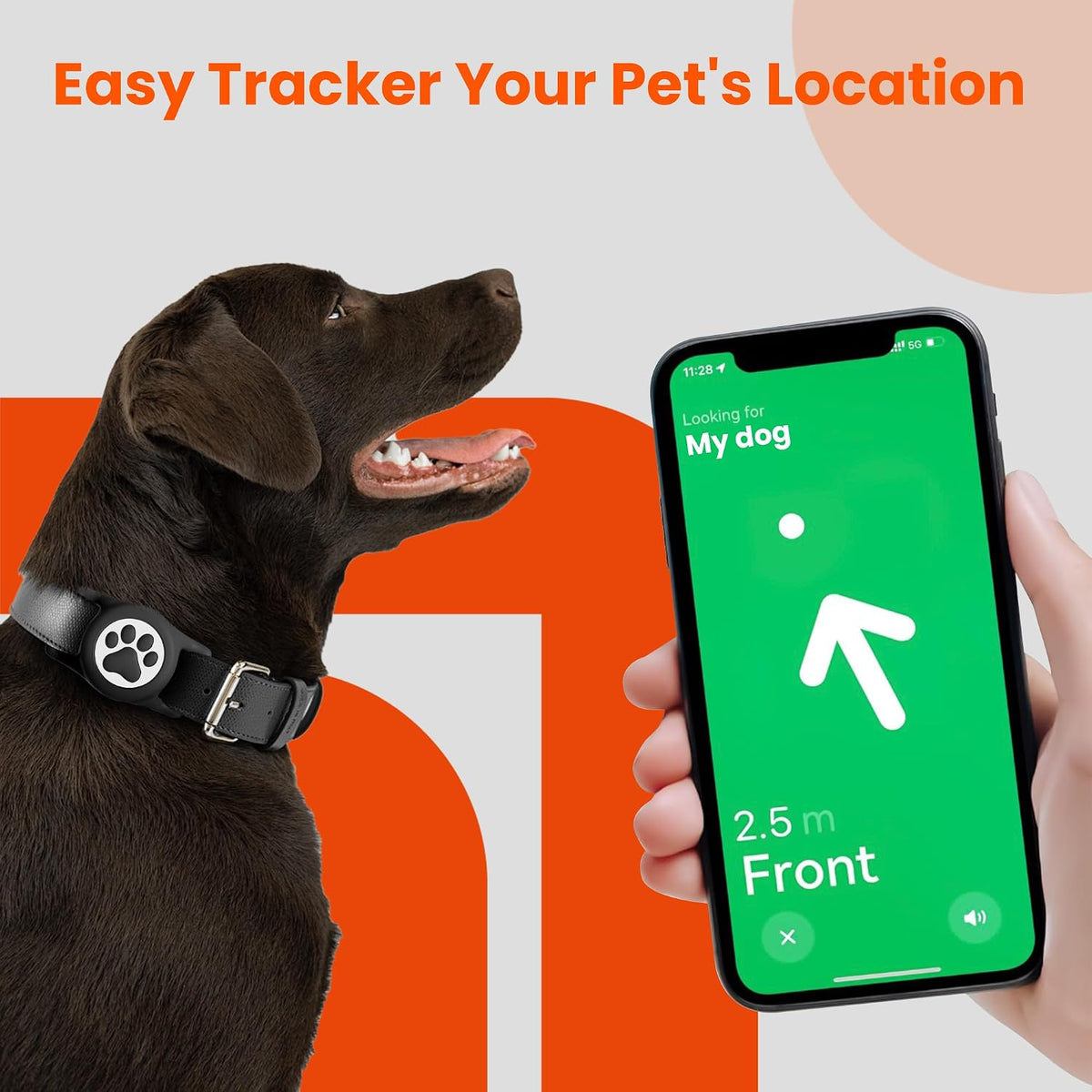 IP68 Waterproof for AirTag Dog Collar Holder, Silicone Dog Air tag Holder for Apple Air Tag (Blackx2)