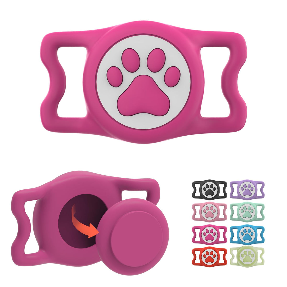 IP68 Waterproof AirTag Dog Collar Holder – Silicone Protective Case for Apple AirTag