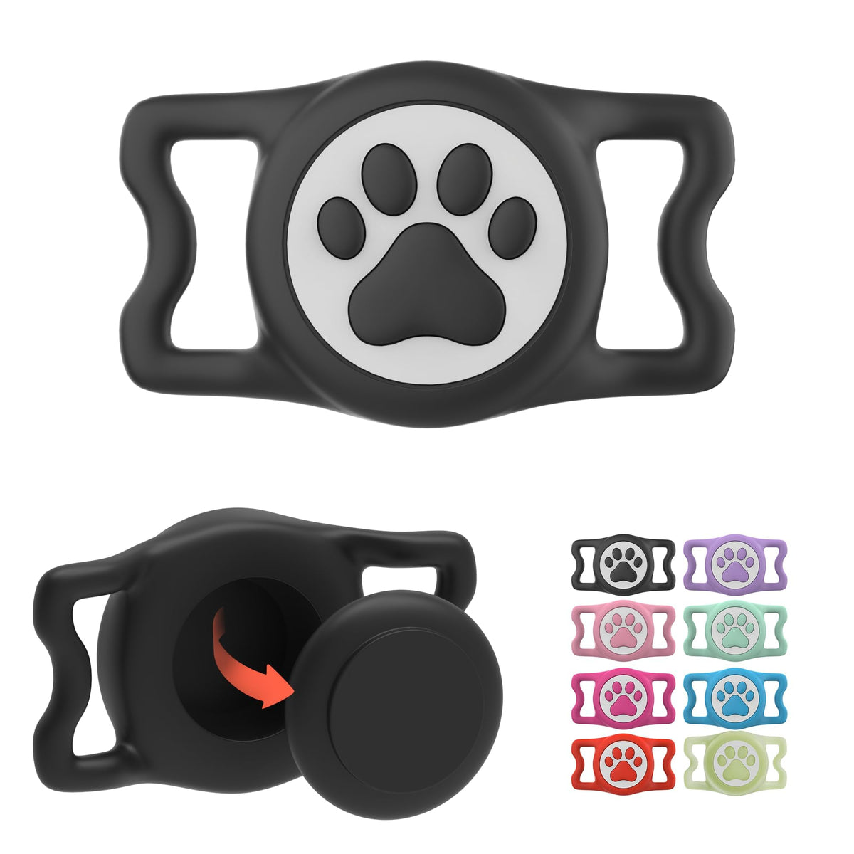 IP68 Waterproof AirTag Dog Collar Holder – Silicone Protective Case for Apple AirTag