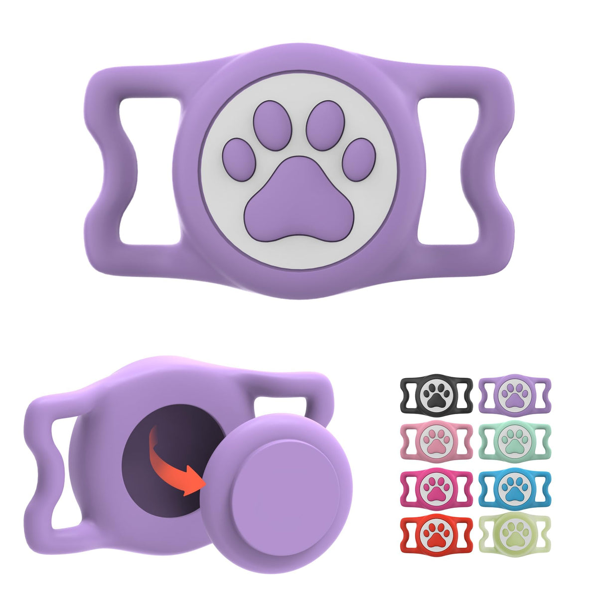 IP68 Waterproof AirTag Dog Collar Holder – Silicone Protective Case for Apple AirTag