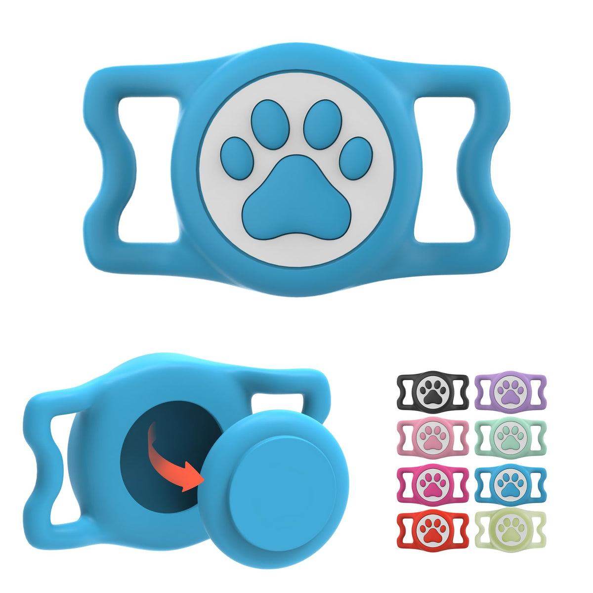 IP68 Waterproof AirTag Dog Collar Holder – Silicone Protective Case for Apple AirTag