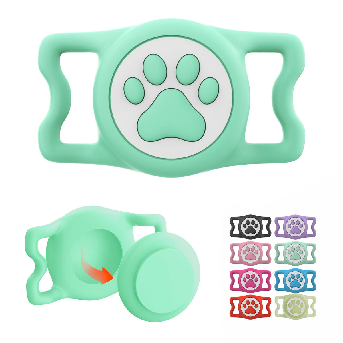 IP68 Waterproof AirTag Dog Collar Holder – Silicone Protective Case for Apple AirTag