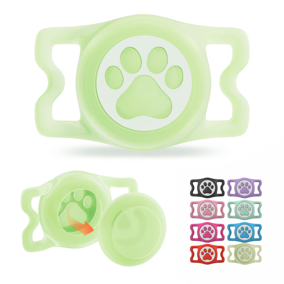 IP68 Waterproof AirTag Dog Collar Holder – Silicone Protective Case for Apple AirTag