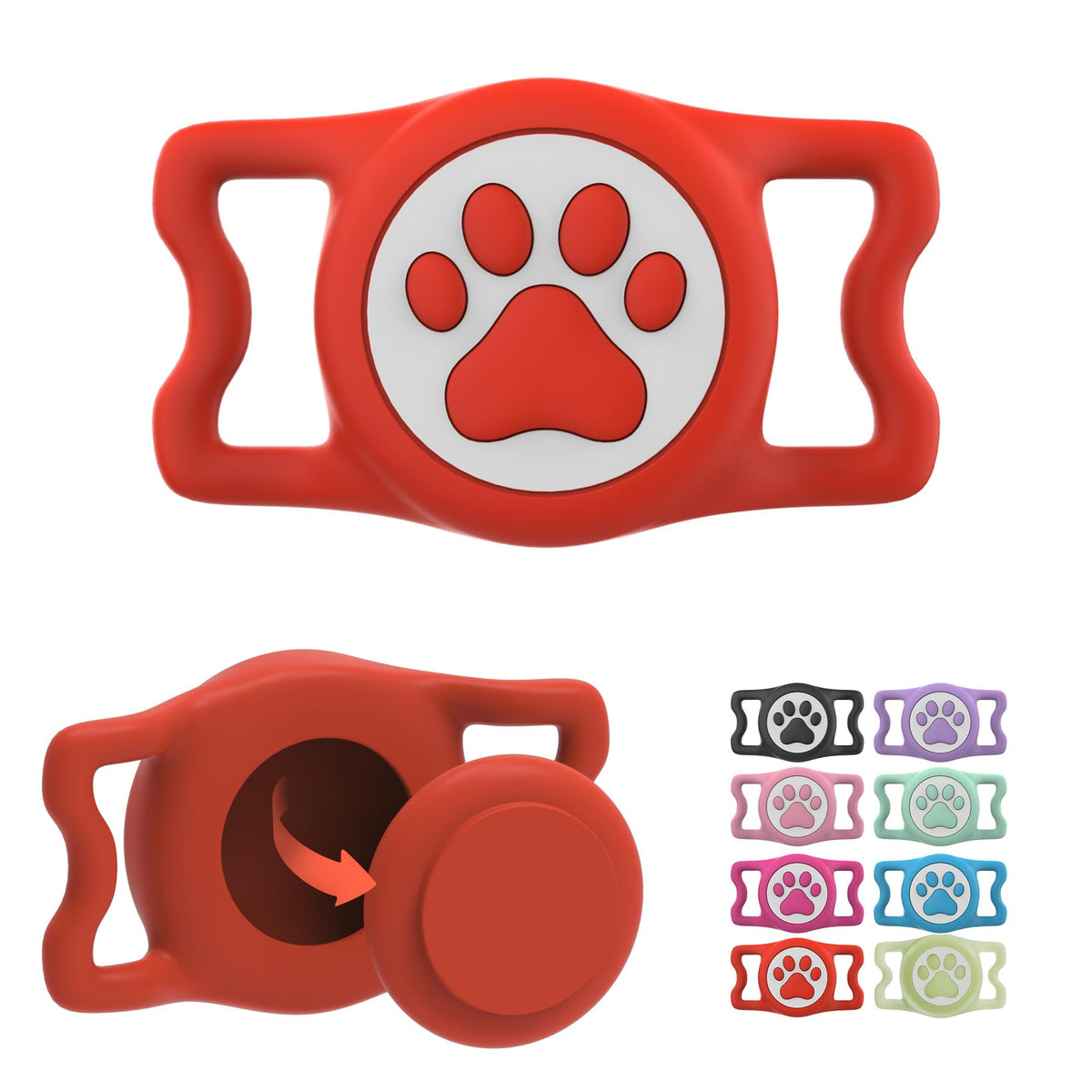 IP68 Waterproof AirTag Dog Collar Holder – Silicone Protective Case for Apple AirTag