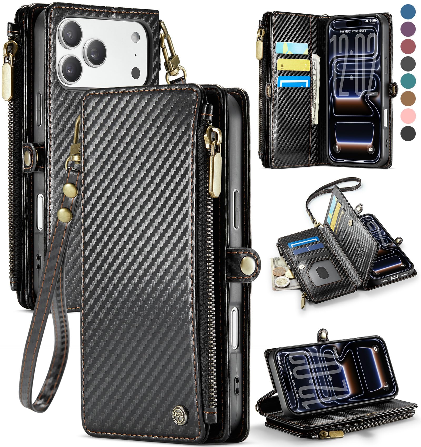 iPhone 17 Pro Max MagSafe Wallet Case RFID Card Holder